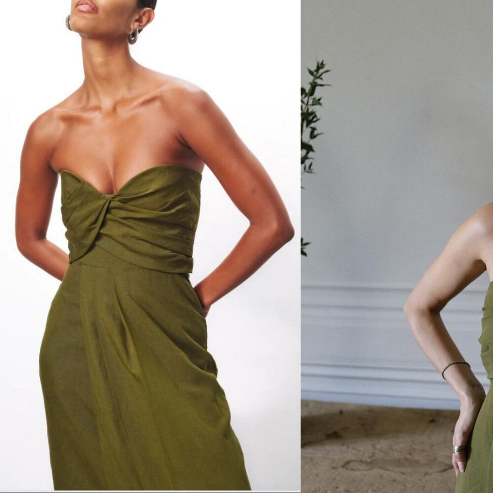 Mara Hoffman "Yara" strapless green dress
